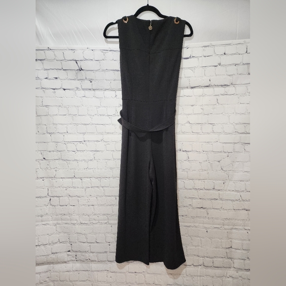 Tommy Hilfiger Women's sleeveless Tie Waist, Solid slim jumpsuit, Black, Size 8 - Picture 7 of 9